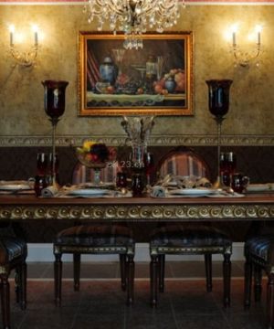 欧式古典餐厅壁灯装修效果图片