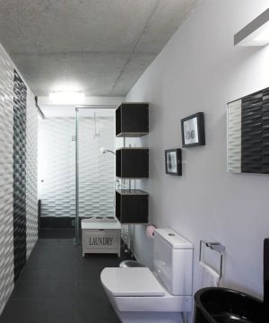 酒吧卫生间装修白色墙面效果图片