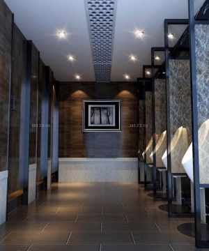 公共厕所木纹仿古瓷砖装修效果图纸