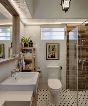 美式古典风格酒店厕所装修效果图