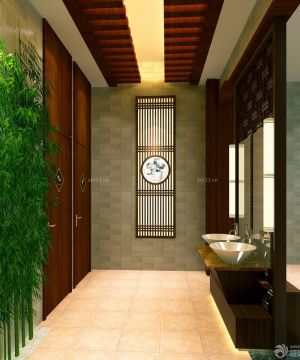 古典风格酒店厕所吊顶设计装修效果图片