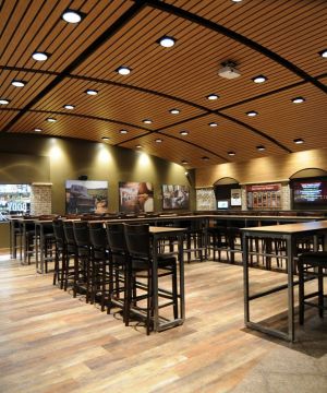 传统现代酒吧木质吊顶装修风格赏析