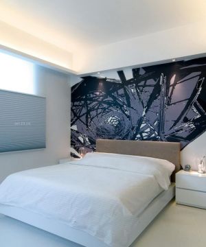 现代100平米房子床头背景墙装修效果图