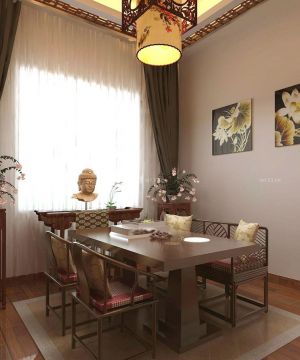 中式70平方房子餐桌椅子装修效果图片