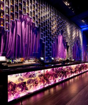 豪华紫色酒吧吧台装修效果图片欣赏