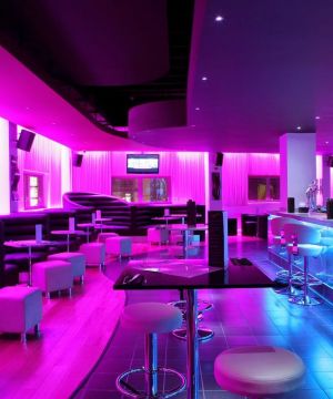 现代风格紫色酒吧吧台效果图