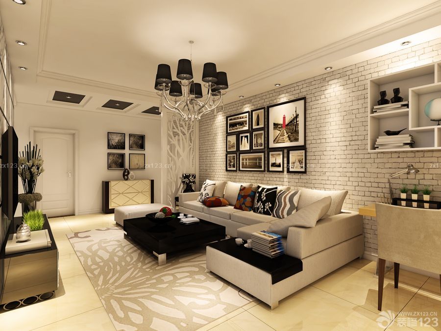 客厅沙发背景墙装饰画装修设计图片