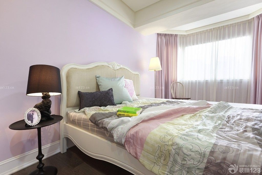 新古典风格紫色卧室装修效果图案例