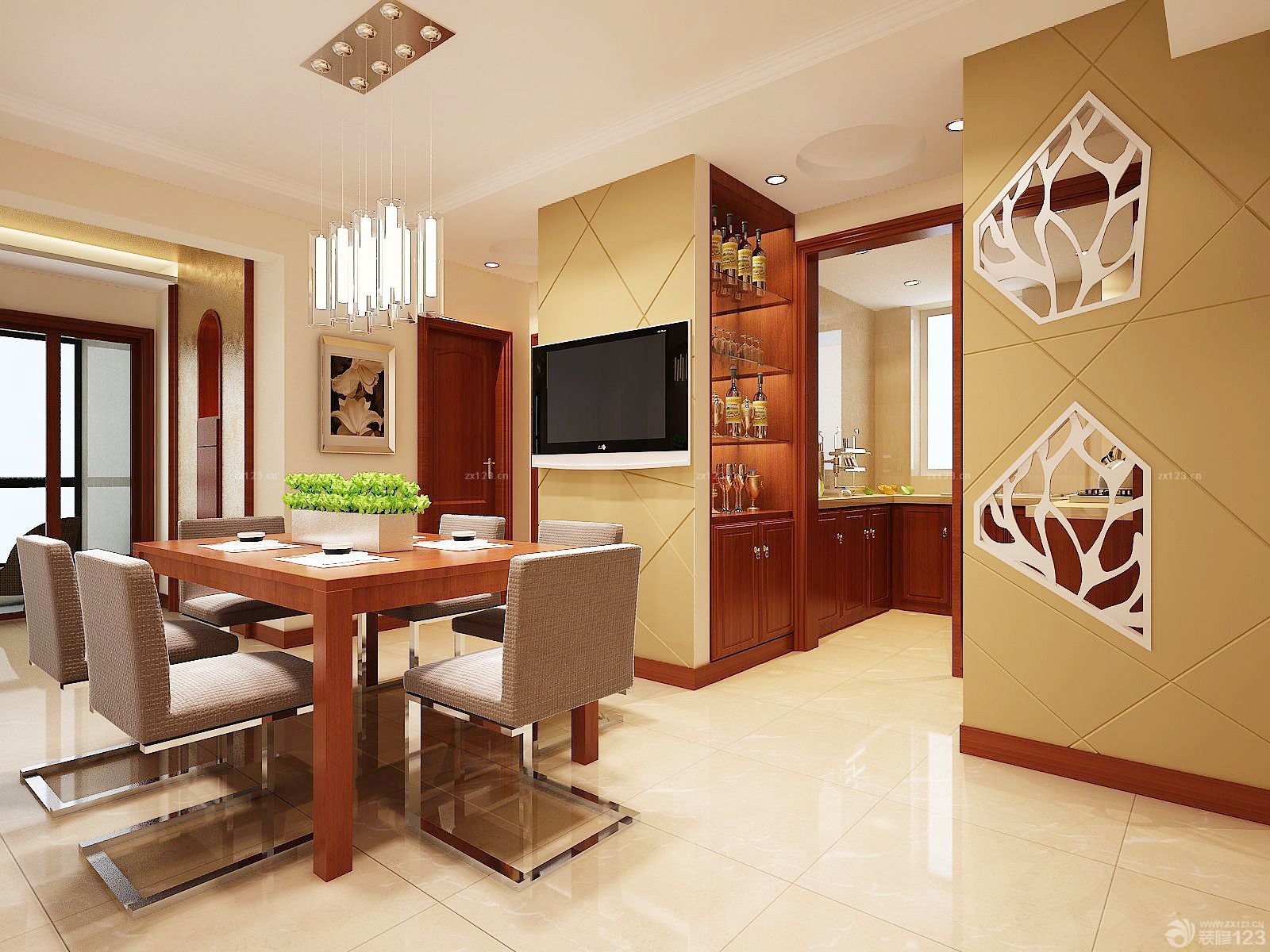 90平米两室两厅餐厅装潢设计装修效果图