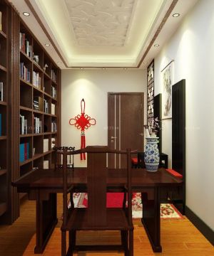 中式80平房子书房装修设计效果图