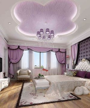 欧式90平两室一厅精装修房子卧室图片