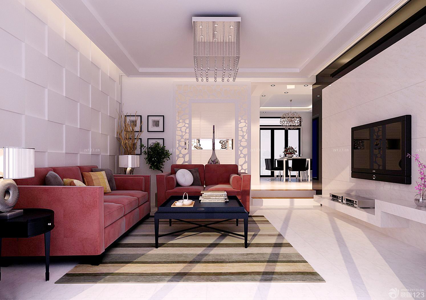 70平米两室一厅客厅沙发颜色搭配装修效果图
