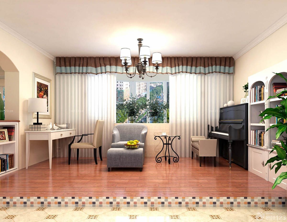 100平方米房子布艺窗帘装修效果图片