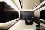 时尚黑白风格室内客厅电视墙装修设计效果图