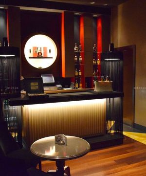 创意东南亚风格酒吧展示架设计装修效果图