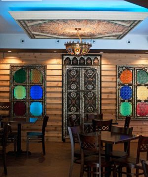 东南亚风格酒吧墙饰板装修效果图片