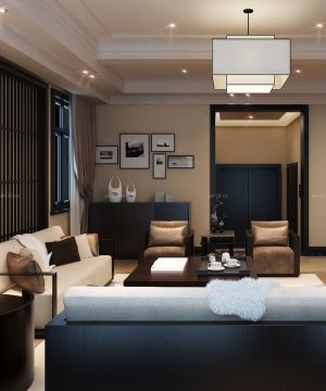 现代70平米房子客厅组合沙发装修图片