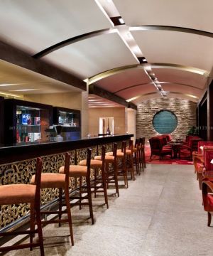 中式古典酒吧吧台设计装修效果图