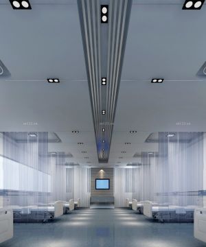 最新现代医院室内格栅灯装修效果图片 
