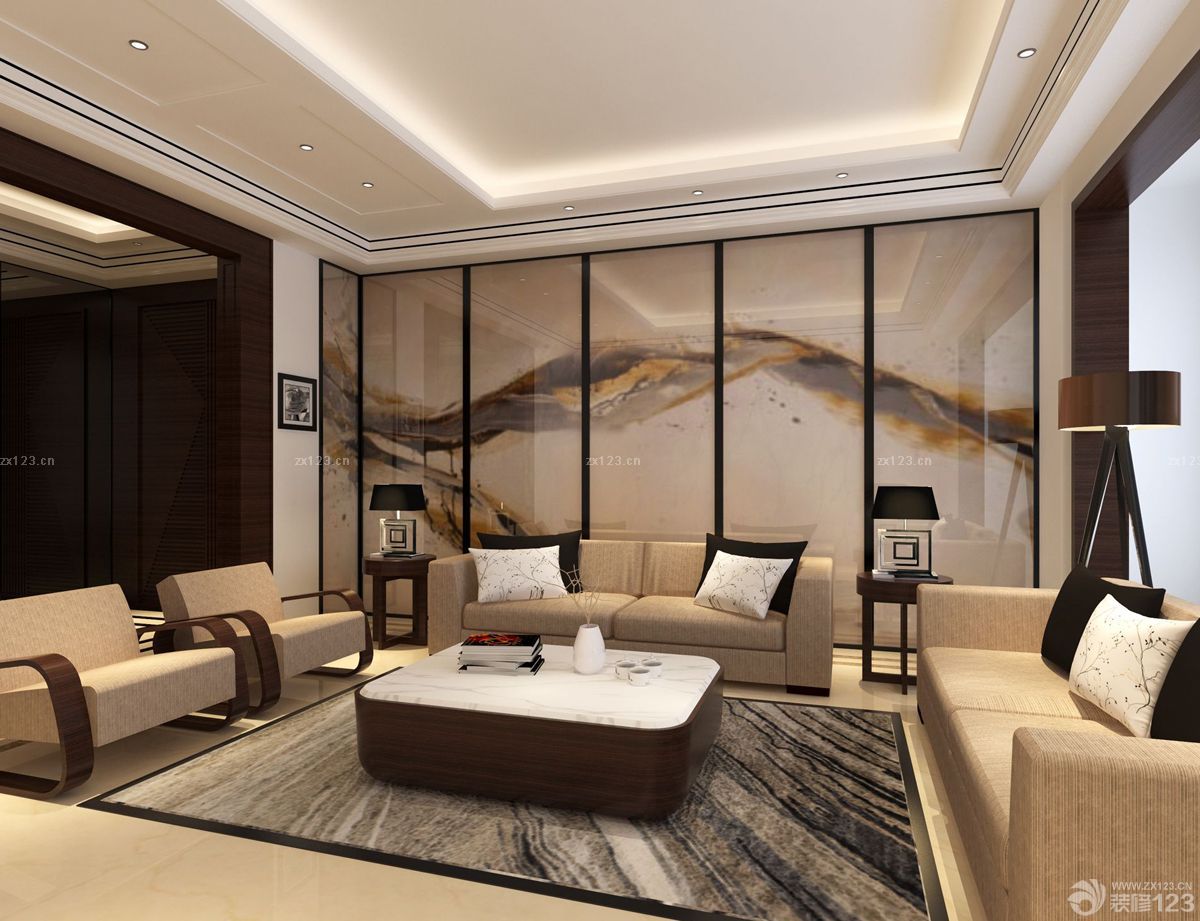 100平米三室两厅墙面装饰装修效果图片