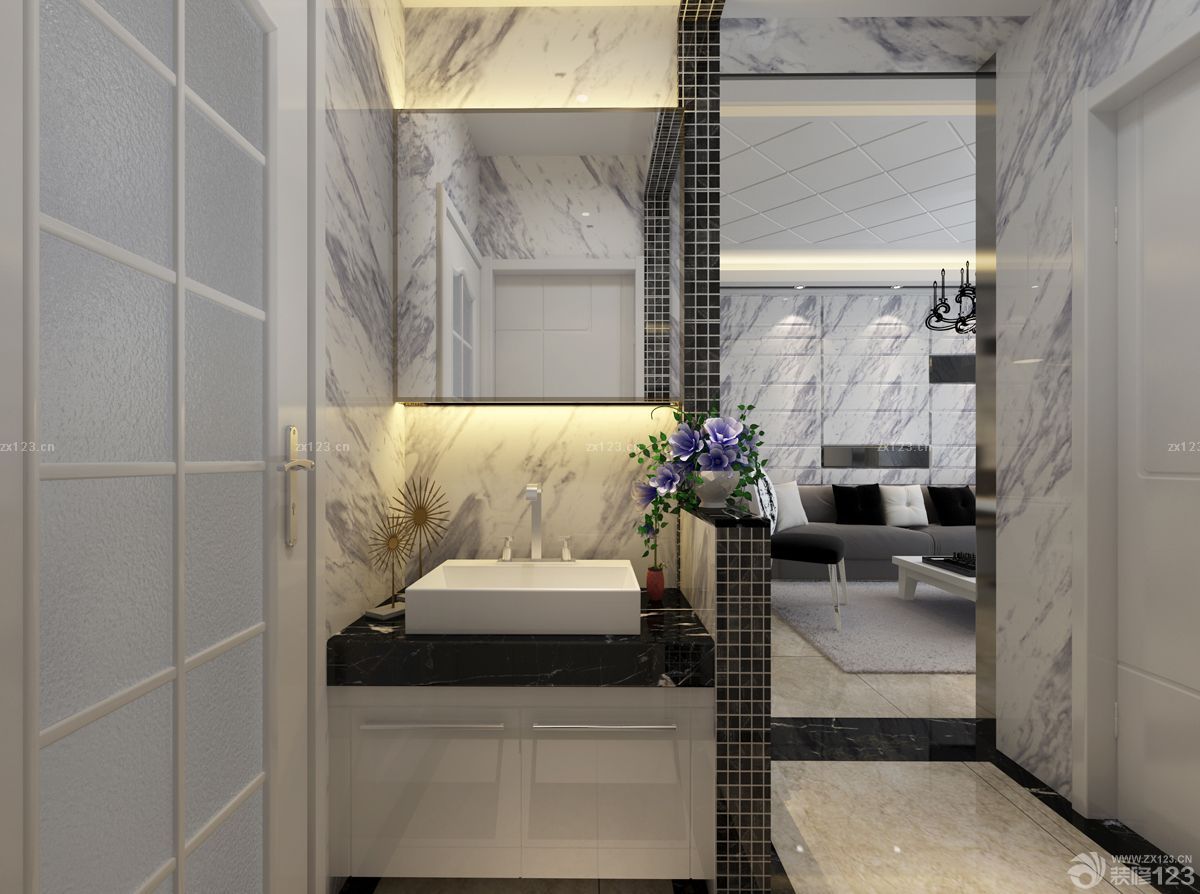 现代家装风格80平米三室一厅小户型装修图片