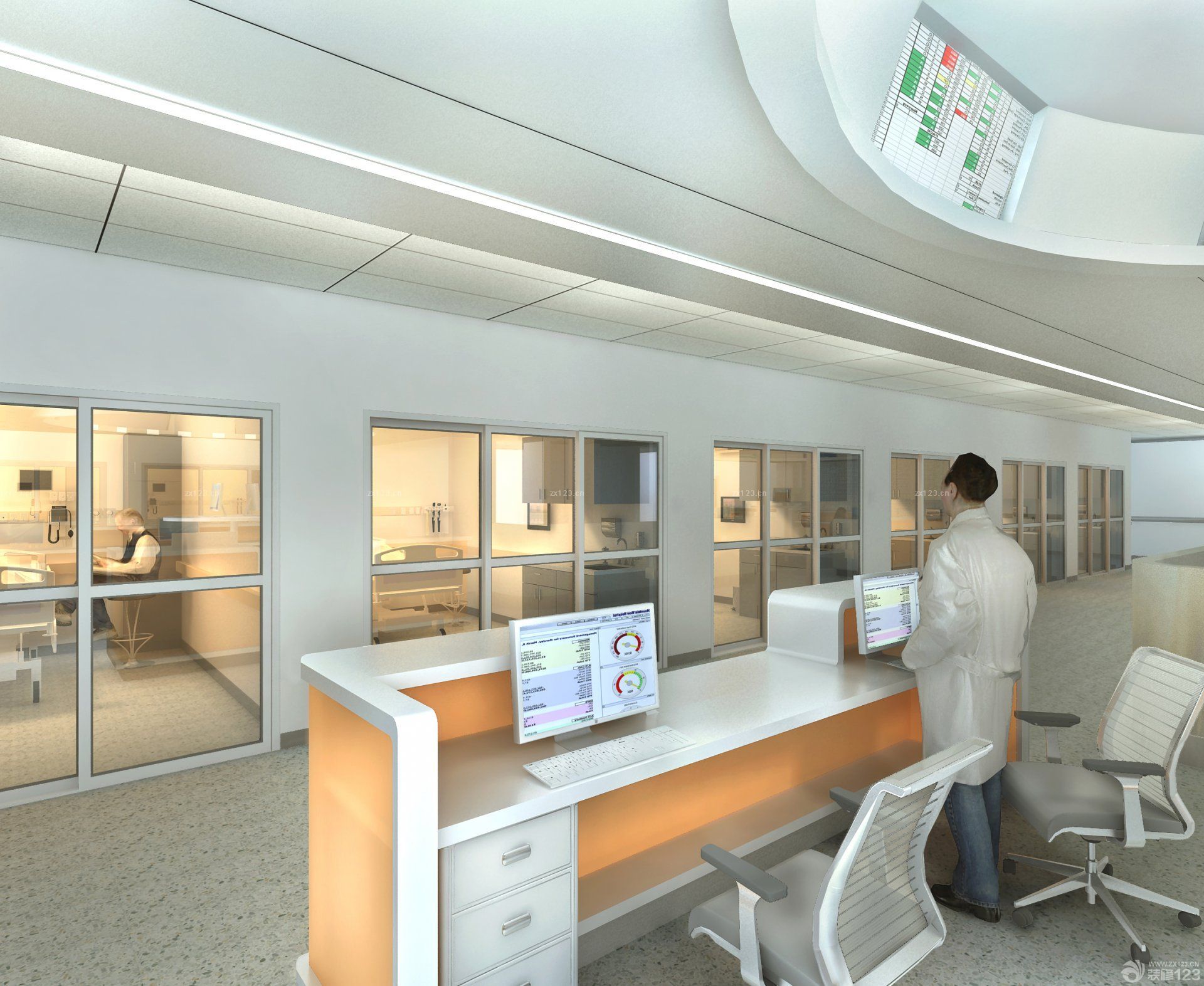 医院室内玻璃隔断装修效果图片