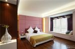 漂亮的卧室粉色床头背景墙设计图片