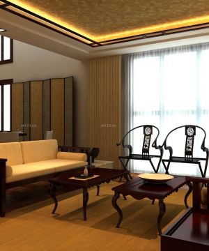 中式家装风格80平米三室一厅小户型装修效果图