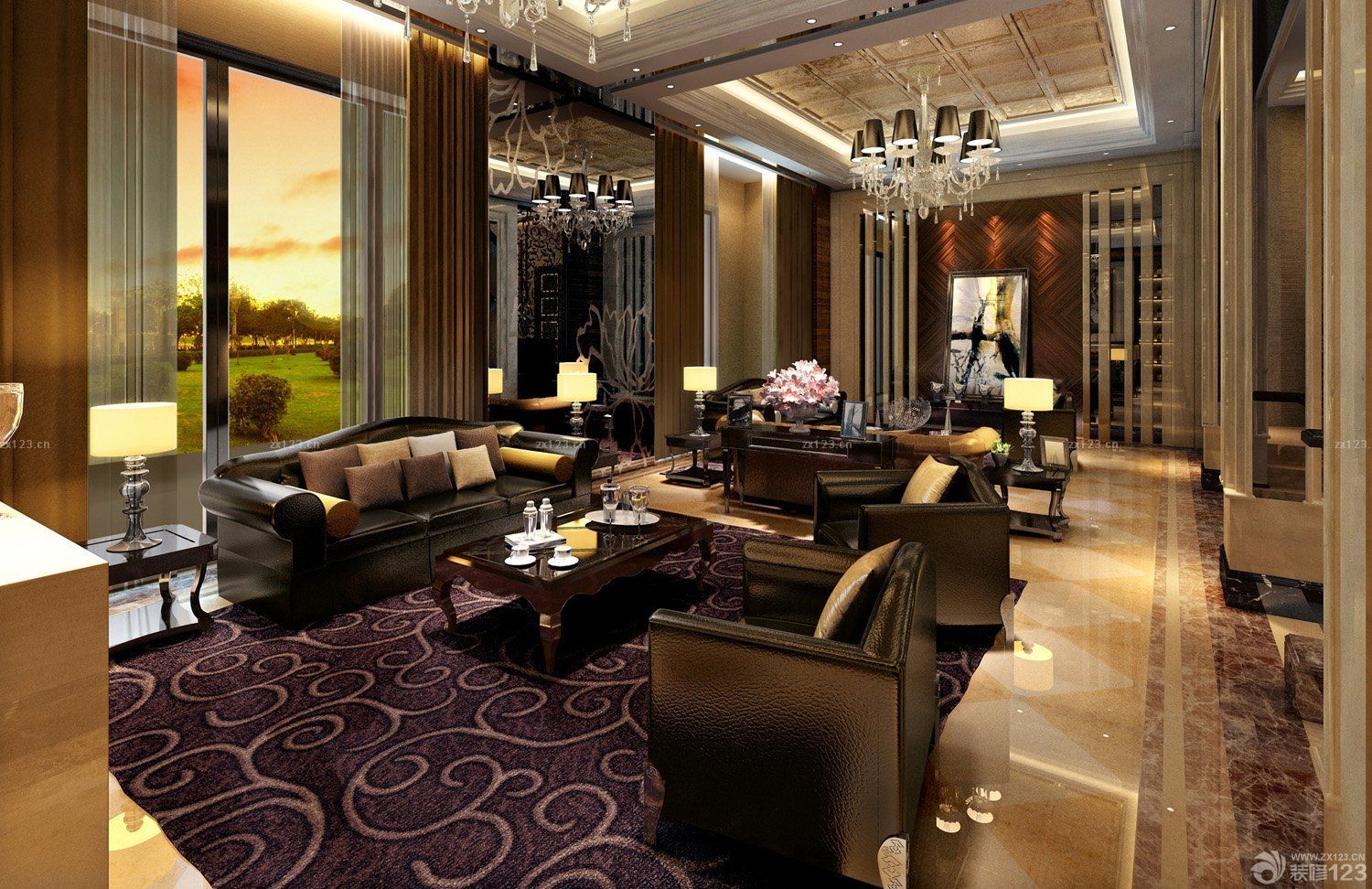 80平米小户型客厅吊顶装修效果图