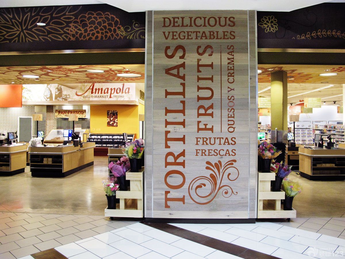 创意超市装修隔断墙设计