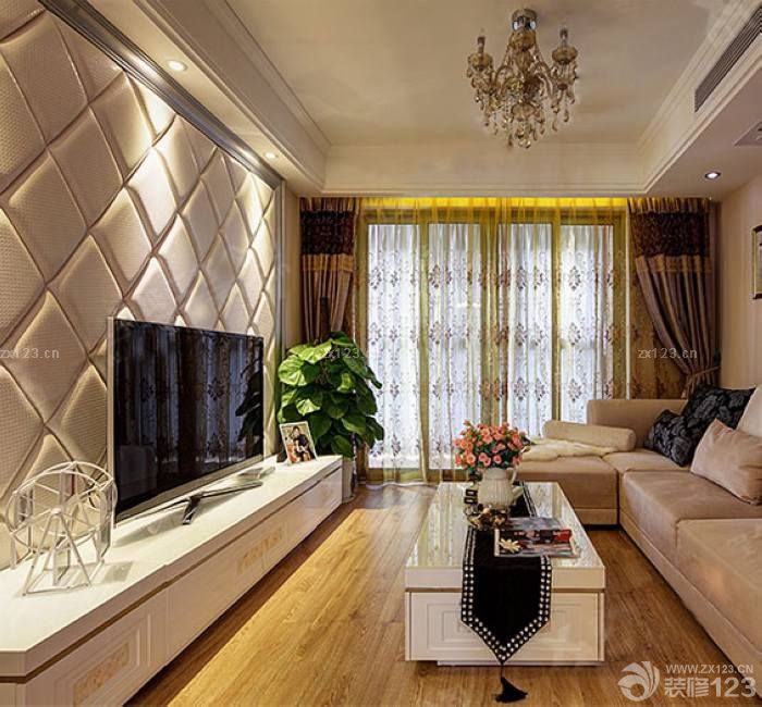 家装现代风格软包背景墙装修效果图片