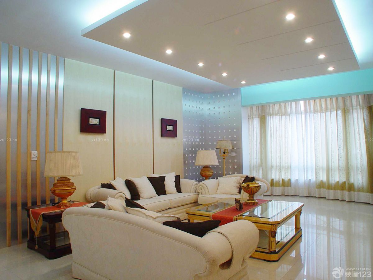 90平方三室二厅筒灯装修效果图片