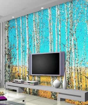 现代风格马赛克电视背景墙设计图片