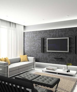 现代家装风格客厅电视背景墙图片