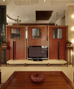 140平方三室一厅楼房卧室电视背景墙设计装饰图