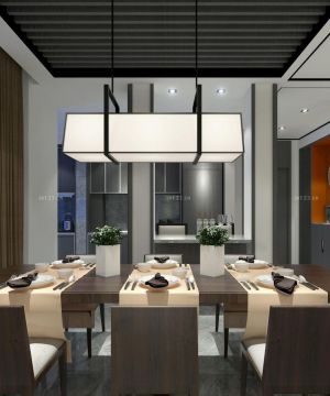 现代90平方三室二厅家装餐厅设计装修效果图