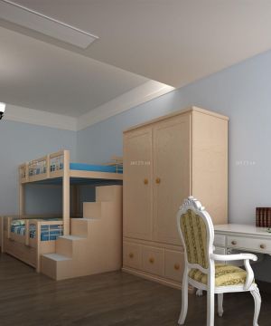 130平米三室一厅卧室高低床装修效果图