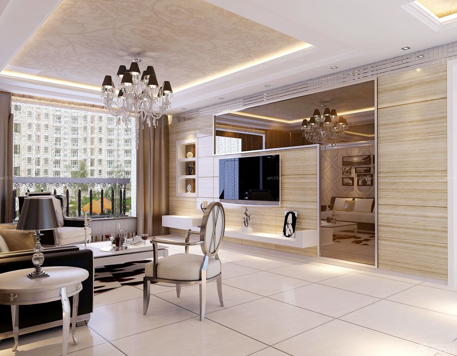 客厅电视背景墙 石材电视背景墙效果图2025