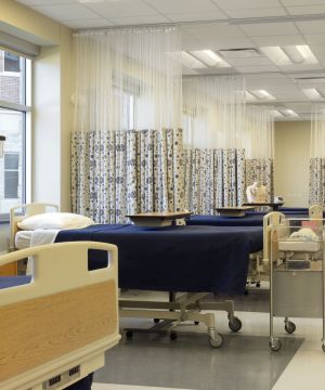 现代医院病房隔断帘装修效果图片