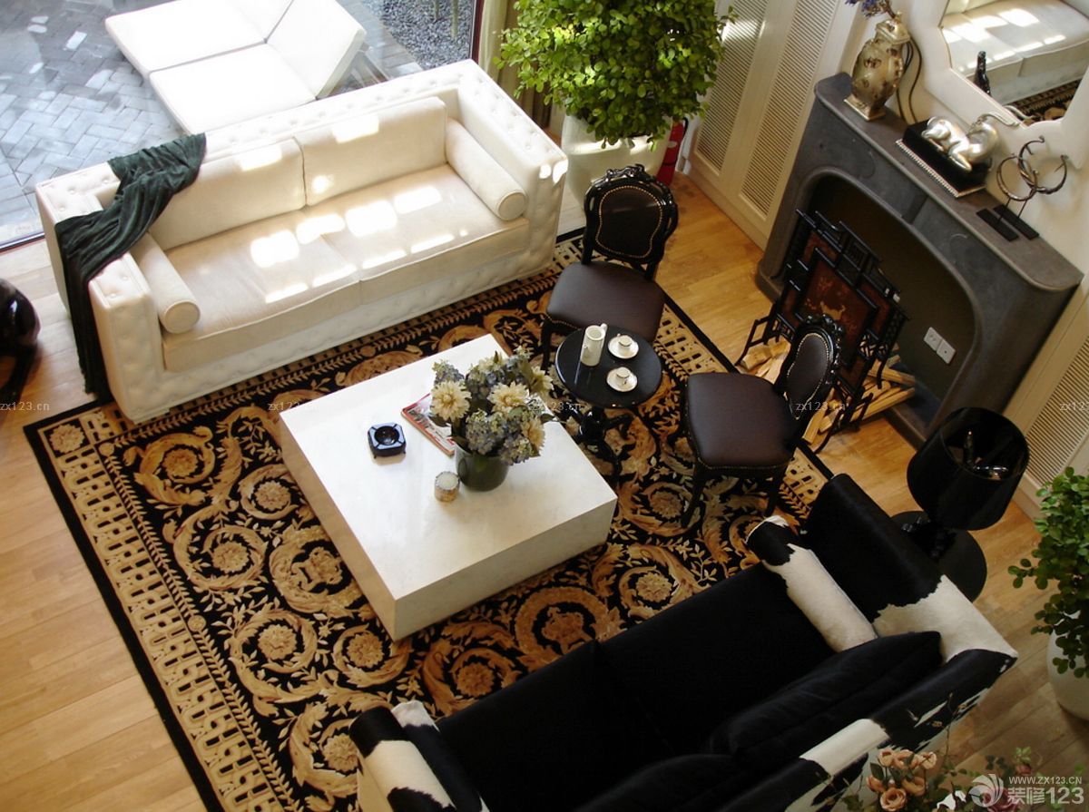 现代美式风格家庭客厅装修效果图