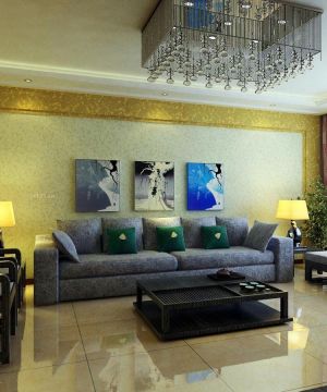 交换空间小户型客厅沙发背景墙装饰画设计图