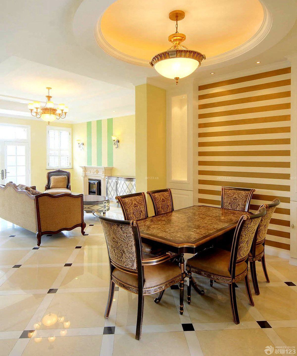 家装餐厅背景墙设计图片