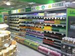 超市饮品区装饰货架摆放效果图片