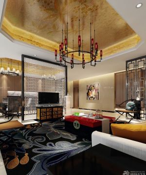 中式家装客厅隔断设计效果图