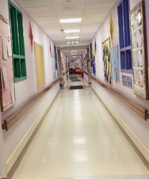 医院走廊背景墙设计装修效果图 