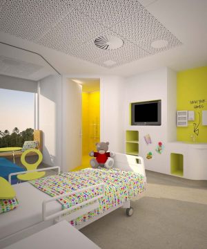 现代儿童医院装修病房室内设计效果图 