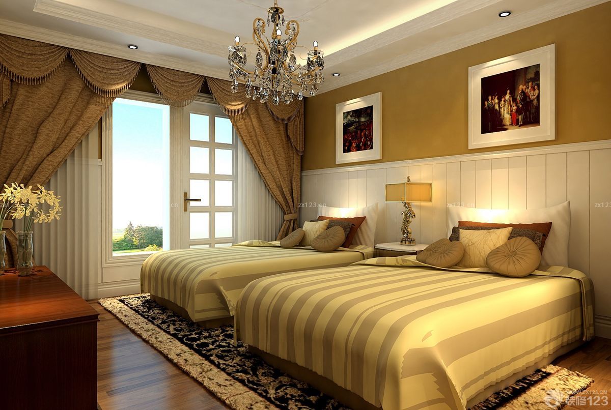 交换空间别墅客房卧室效果图