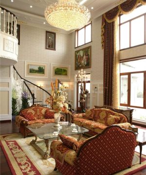 交换空间简约古典欧式客厅装修效果图