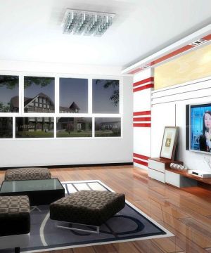 现代风格交换空间电视背景墙装修效果图片