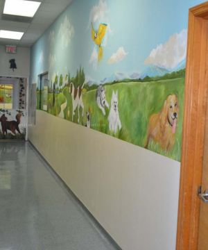 儿童医院过道背景墙装修案例图片 
